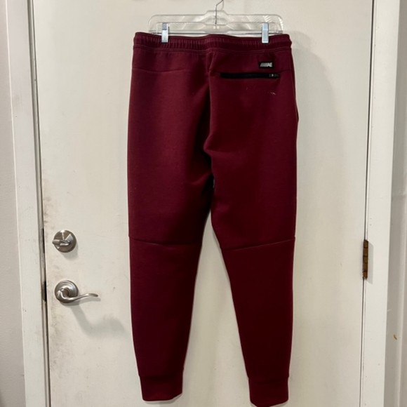 American Eagle Maroon Fleece Elastic Drawstring Waist Jogger Pants Size Large - Picture 8 of 13